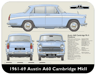Austin A60 Cambridge MKII 1961-69 Place Mat, Medium